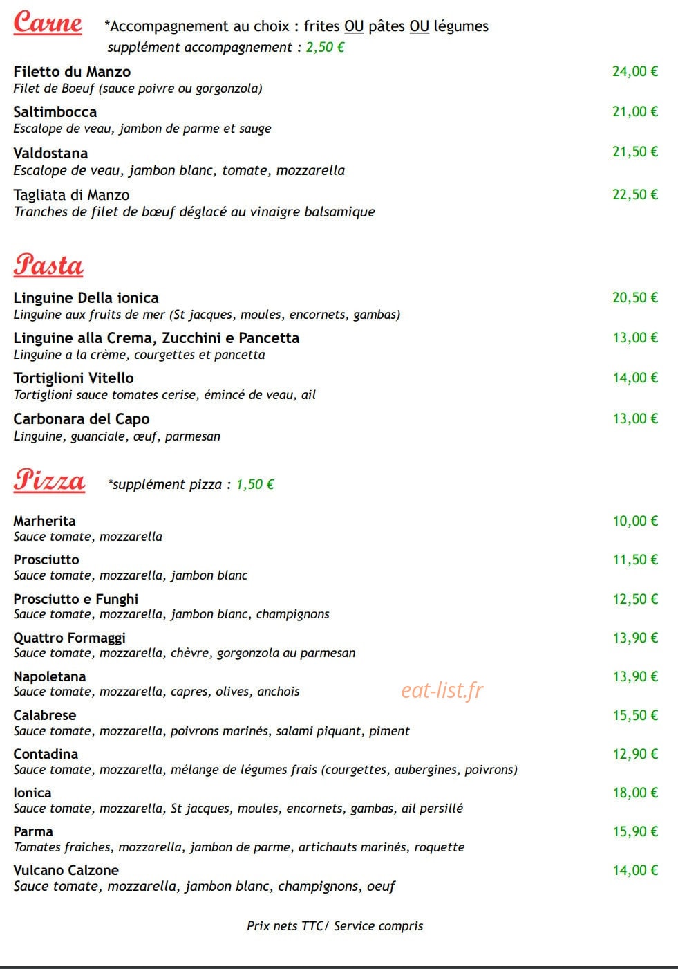 La Famiglia — carte page 2