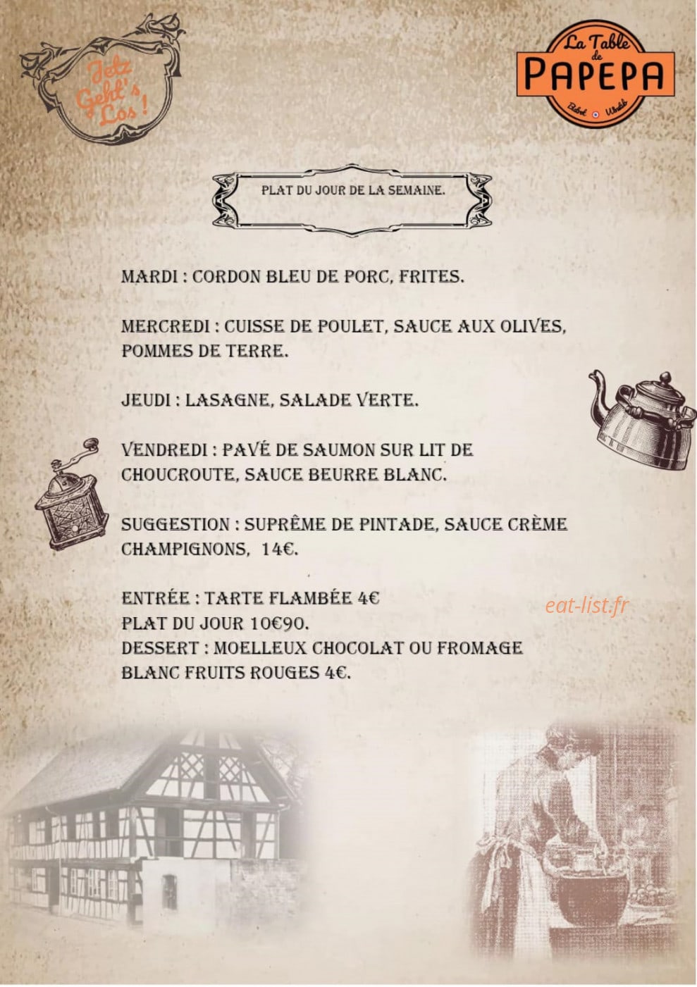 La Table de Papepa — carte page 1