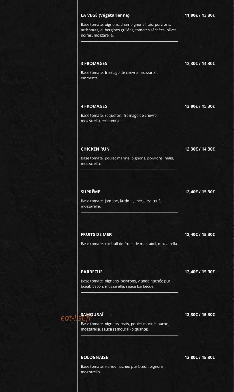 Pizz'a Gogo — carte page 2