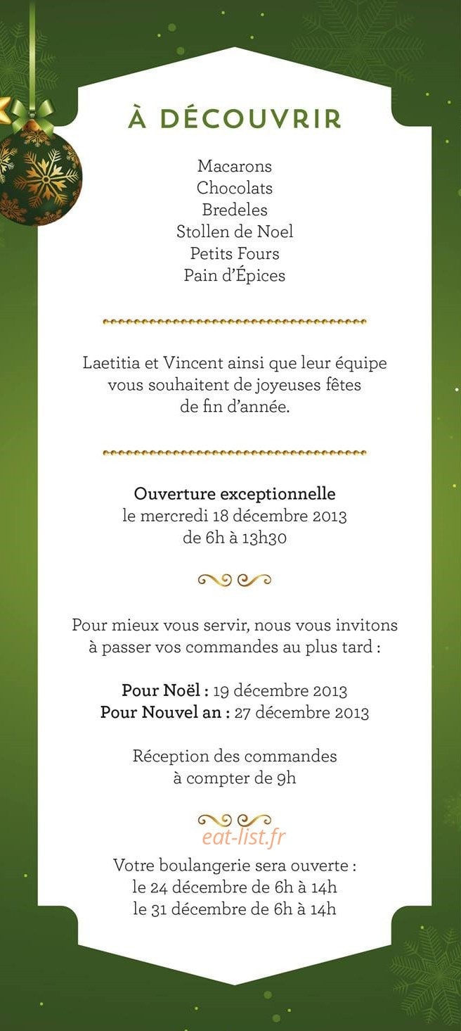 Carte et menu de Boulangerie Pâtisserie Banette à Lipsheim — A découvrir