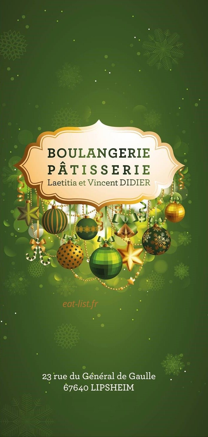 Carte et menu Boulangerie Pâtisserie Didier, Lipsheim