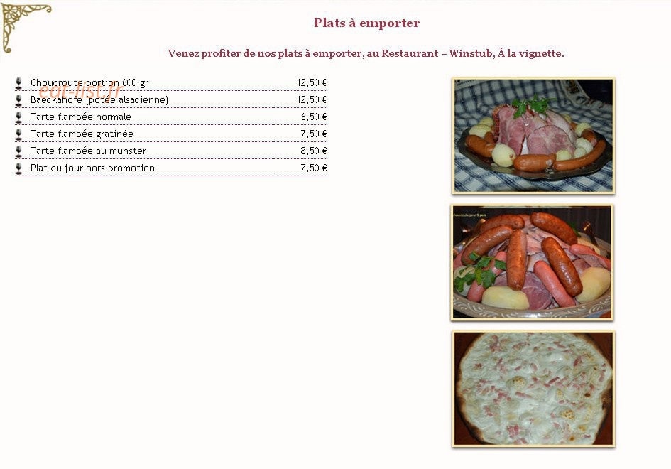 Restaurant La Vignette — carte page 3