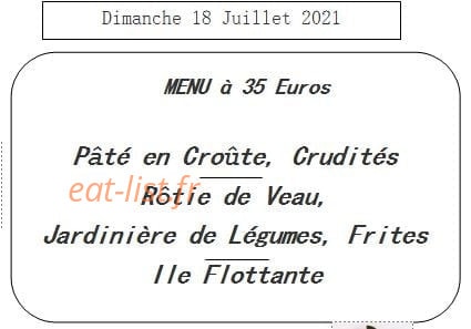 Restaurant de la Poste — carte page 1
