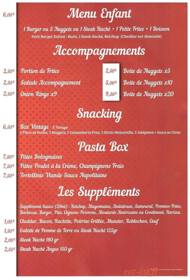 Vintage Burger — carte page 3