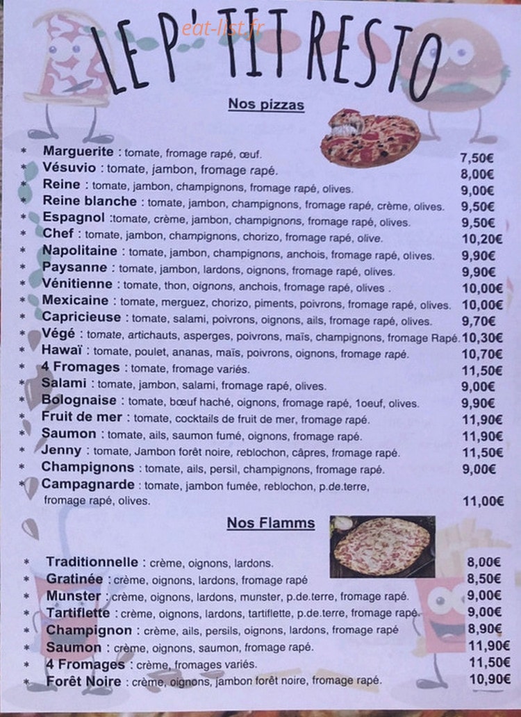 Le p'tit resto — carte page 4