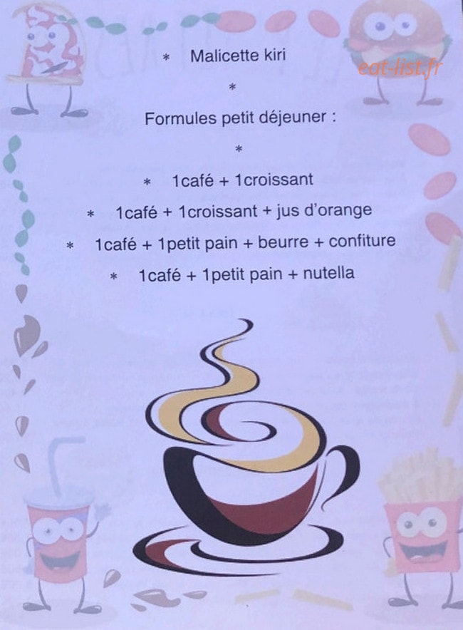 Le p'tit resto — carte page 2