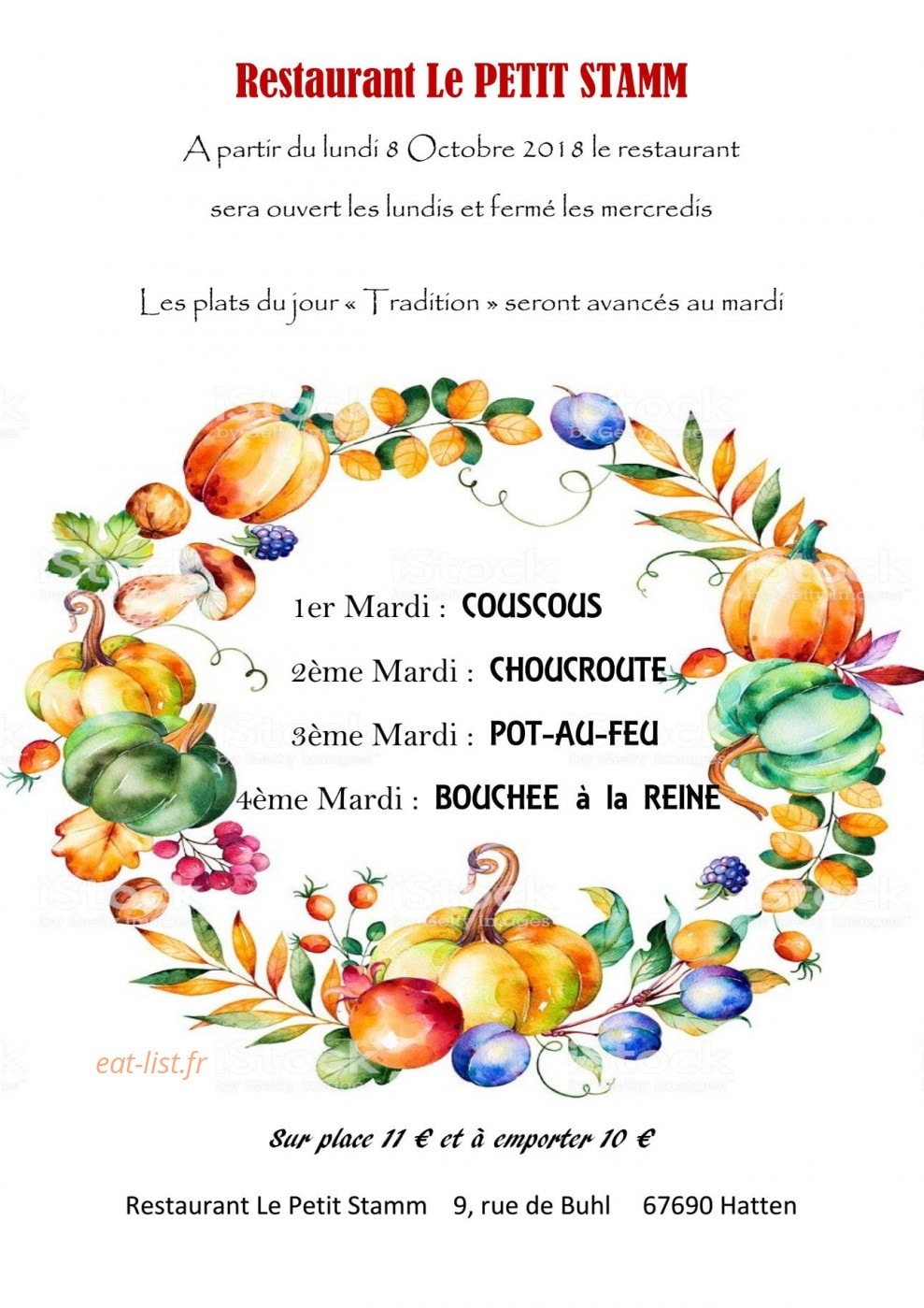 Le Petit Stamm — carte page 2