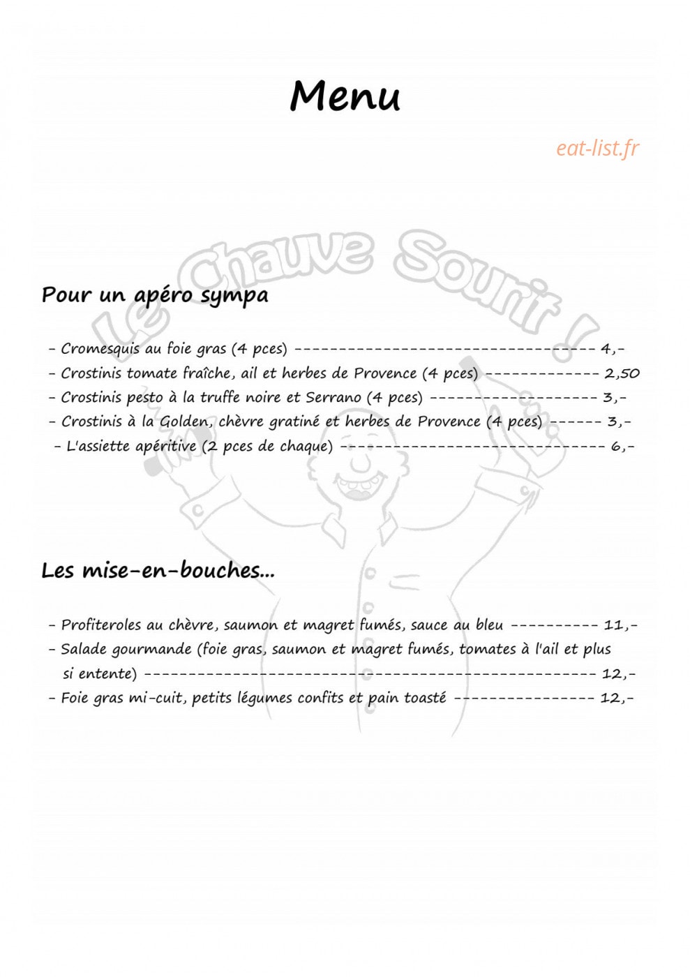 Le Chauve Sourit — carte page 1