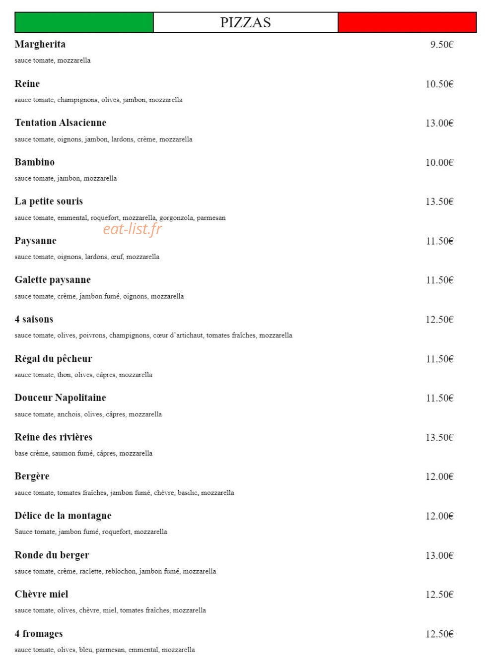 Chez Lilou — carte page 1