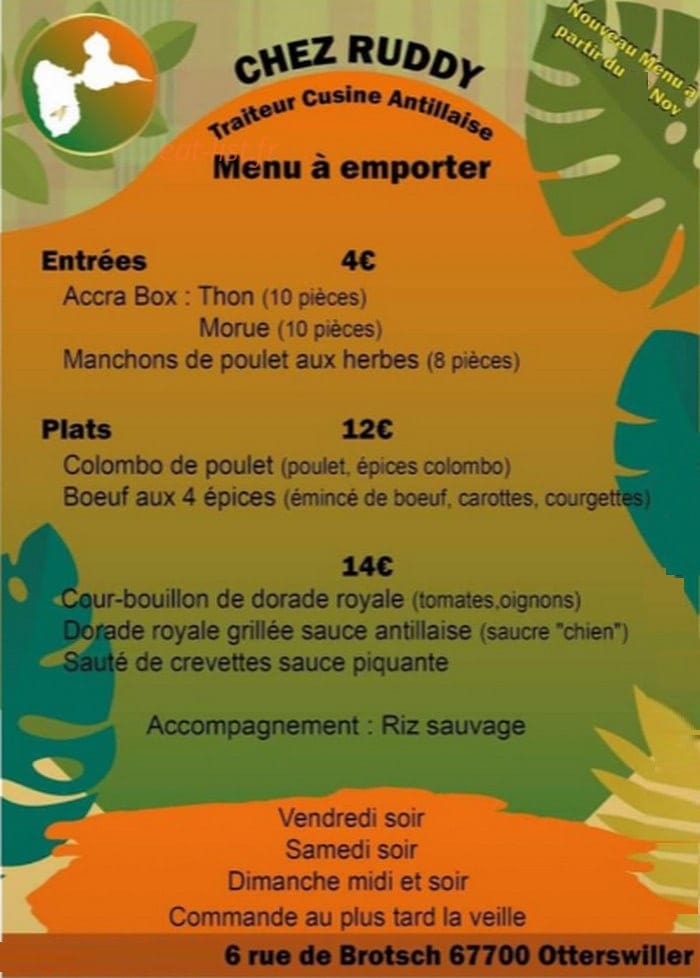 Chez Ruddy — carte page 1