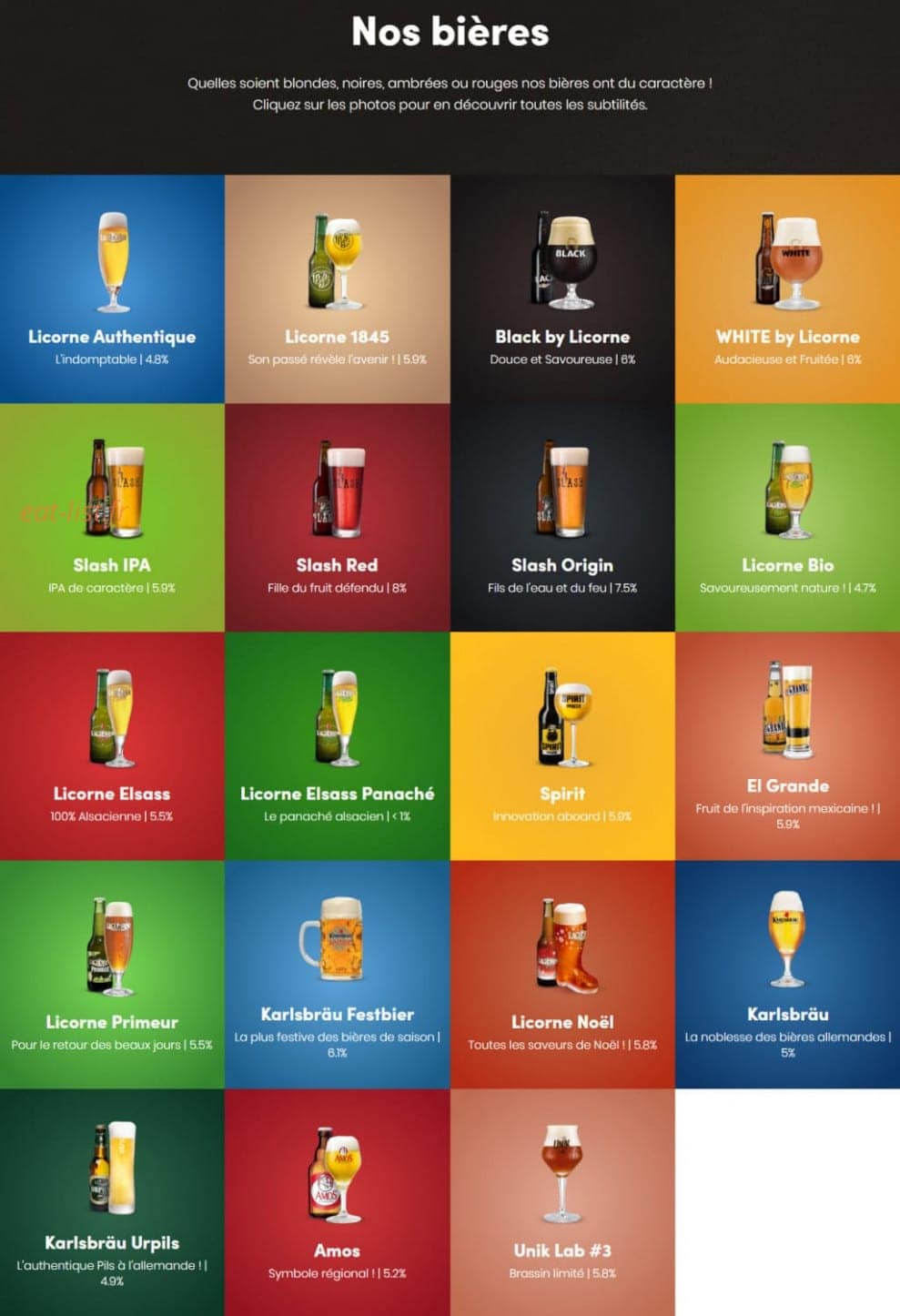 Brasserie Licorne — carte page 1