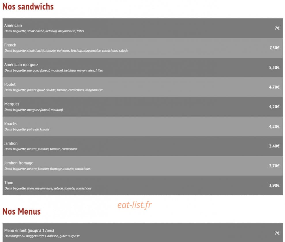 Funny Burger — carte page 4