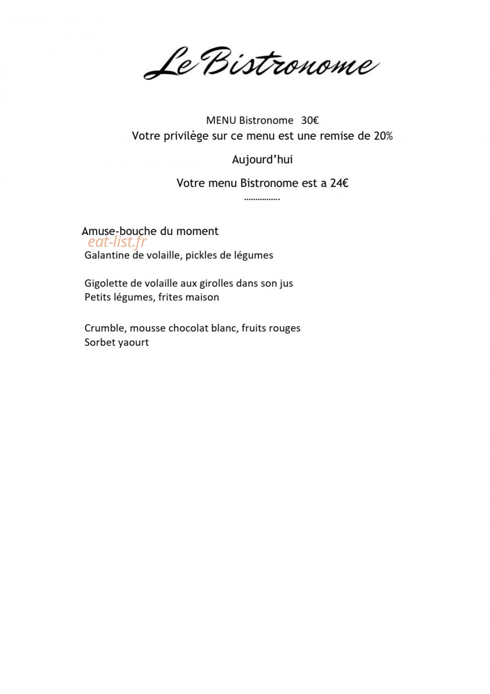 Le Bistronome — carte page 3