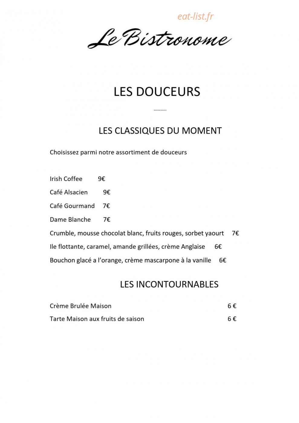 Le Bistronome — carte page 4