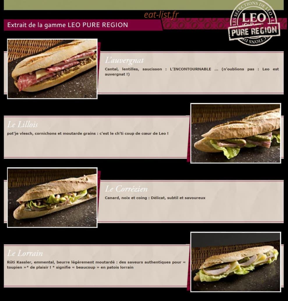 Leo Resto — carte page 1