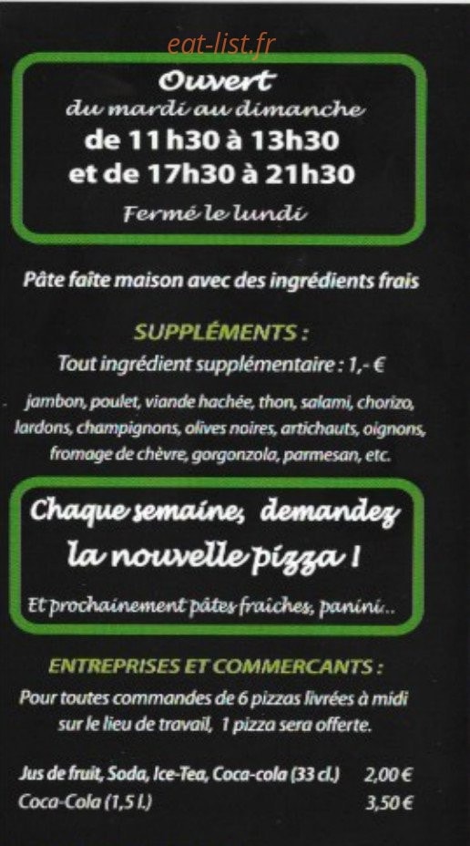 Nino's pizza — carte page 5
