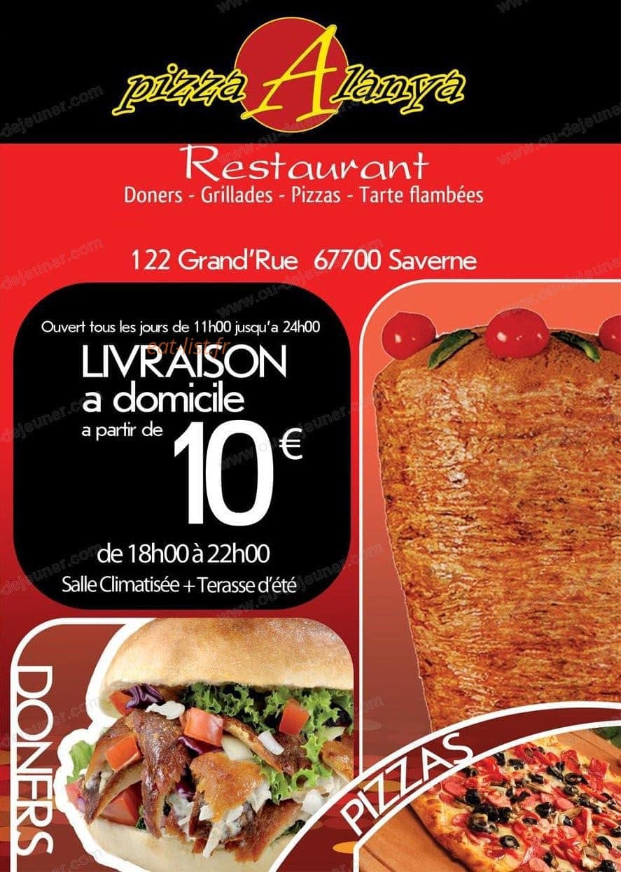 Pizza Alanya — carte page 1