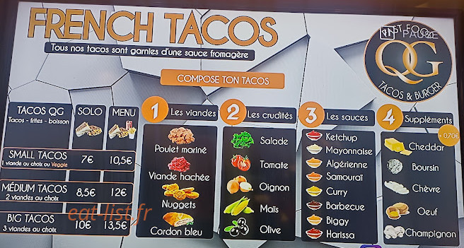 Qg tacos — carte page 2