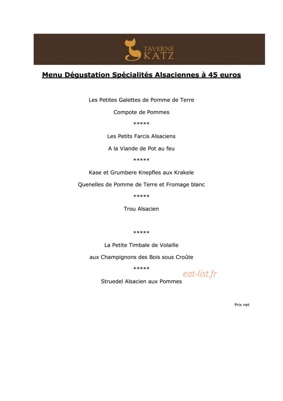 Taverne Katz — carte page 4