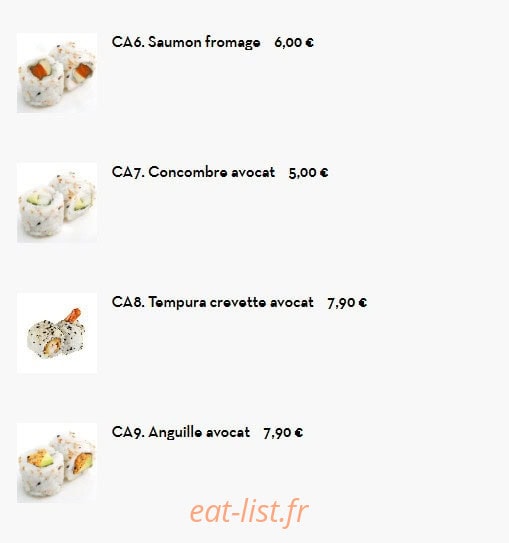 Tokyo Sushi — carte page 7