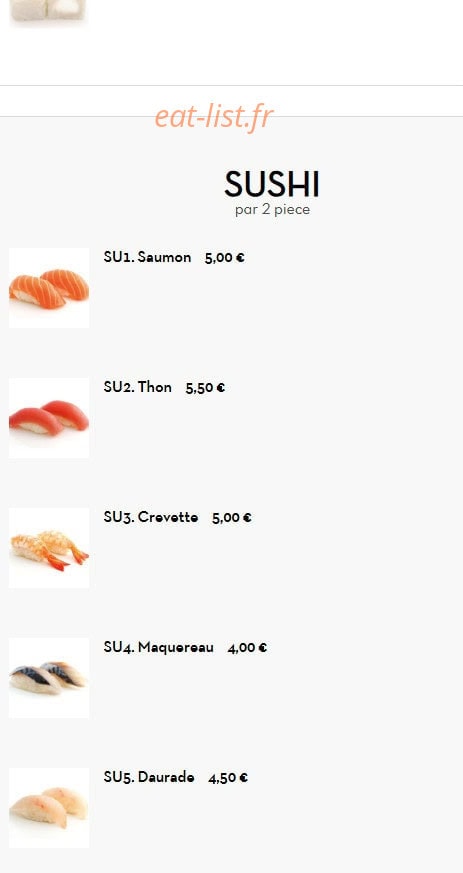 Tokyo Sushi — carte page 26