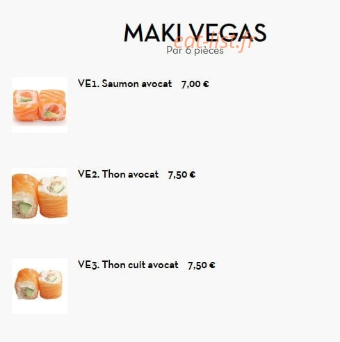 Tokyo Sushi — carte page 9