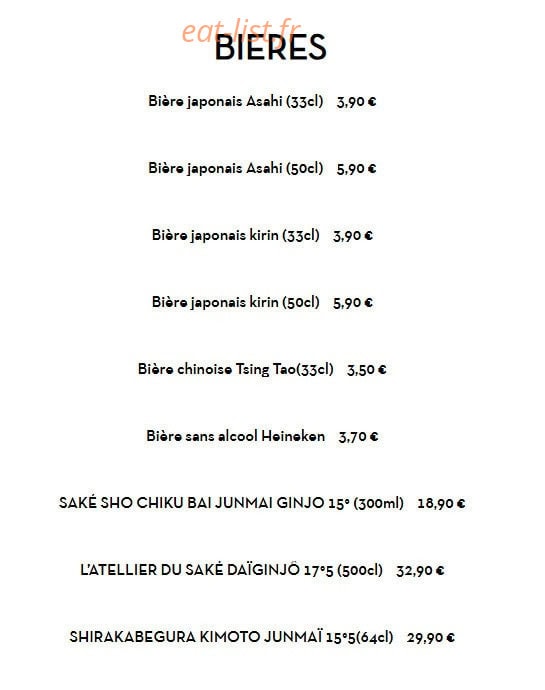 Tokyo Sushi — carte page 36
