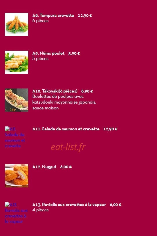Tokyo Sushi — carte page 2