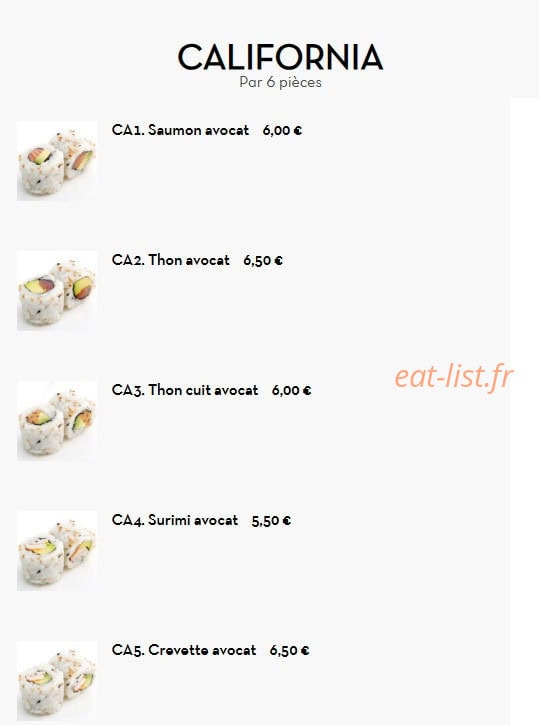 Tokyo Sushi — carte page 6
