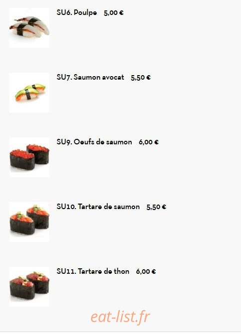 Tokyo Sushi — carte page 27