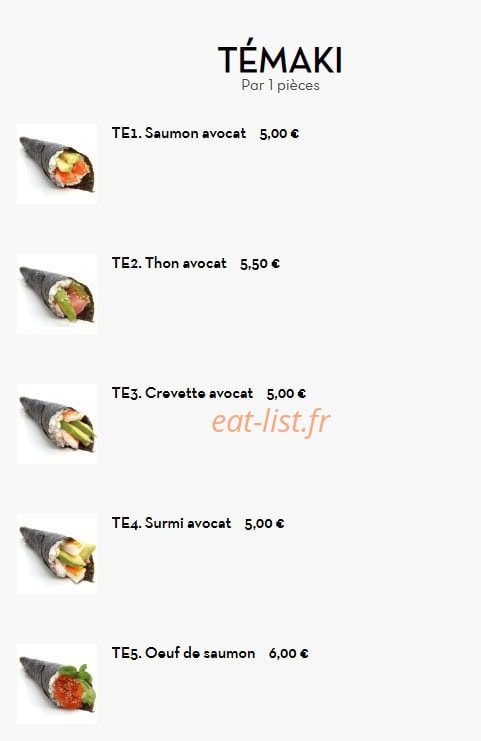 Tokyo Sushi — carte page 12