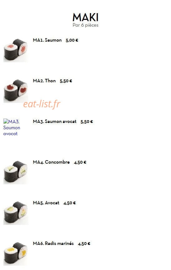 Tokyo Sushi — carte page 21