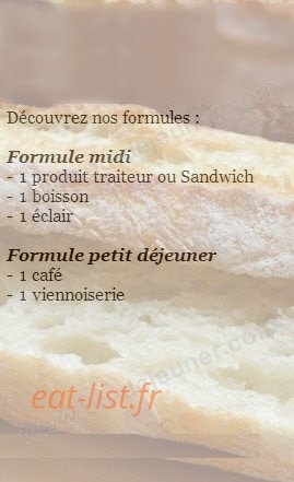 Aux Saveurs du Fournil — carte page 1