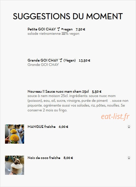 Chez ba noi — carte page 1