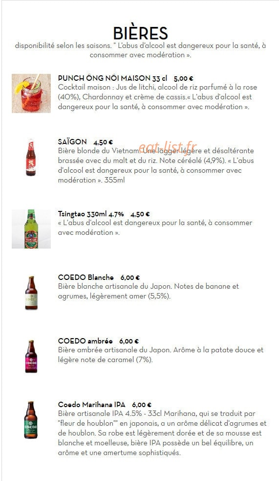 Chez ba noi — carte page 10