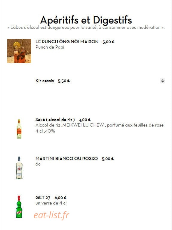 Chez ba noi — carte page 14
