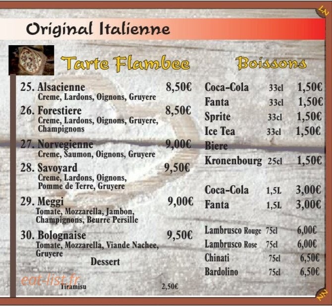 Pizza Bella — carte page 2