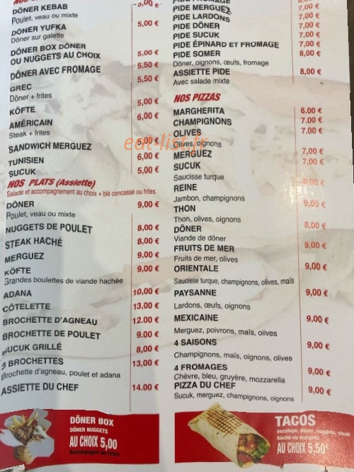 Restaurant Somer — carte page 1
