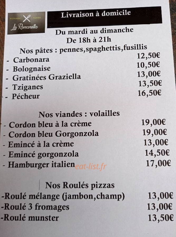 La Romanella — carte page 2