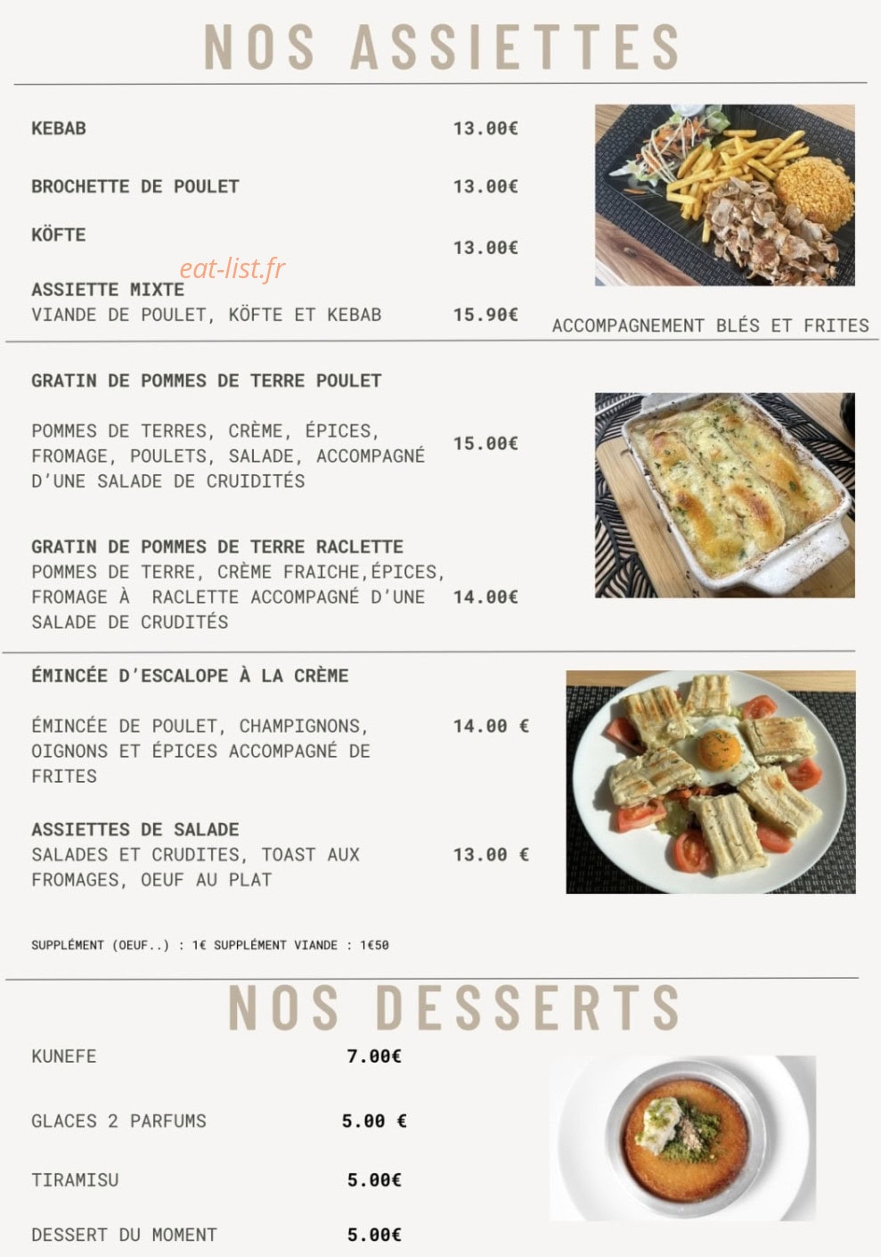 Restaurant 46 — carte page 2