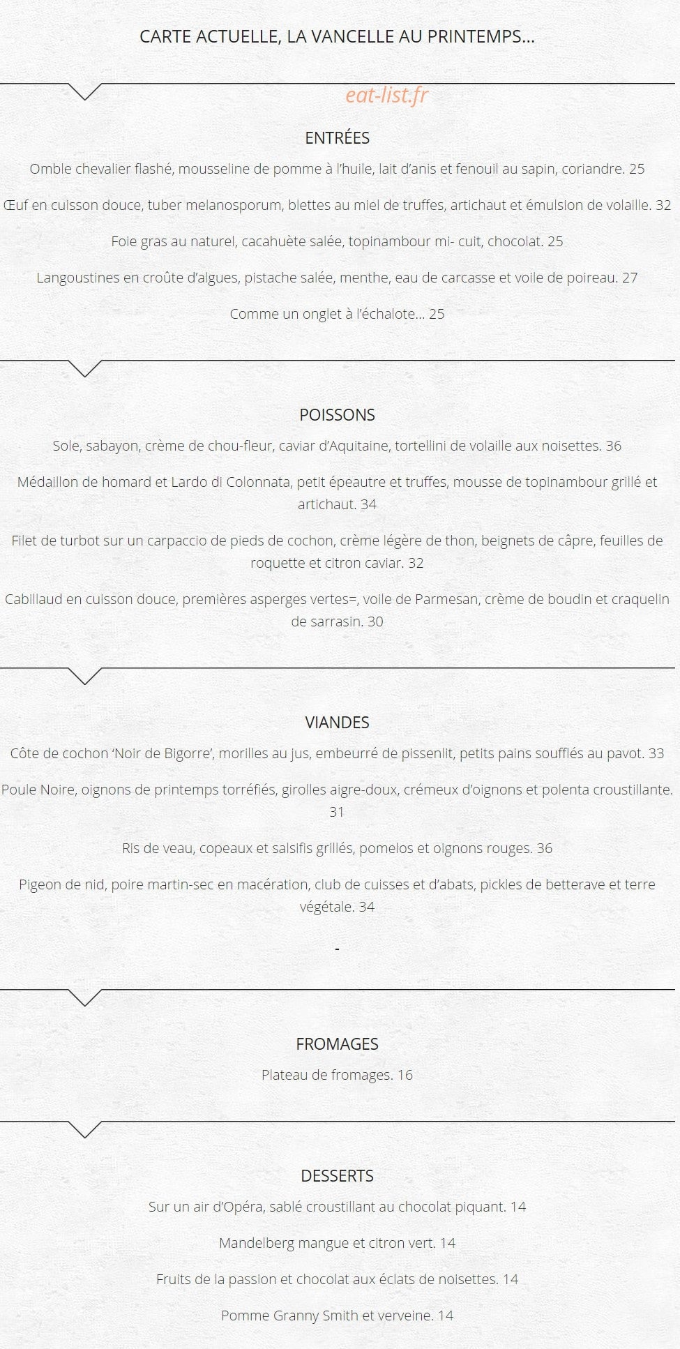 Auberge Frankenbourg — carte page 2