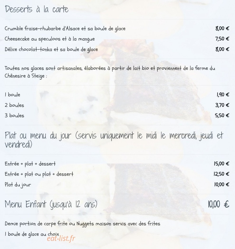 Auberge Huhnelmuhle — carte page 2