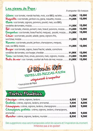 Papa Pizza — carte page 2