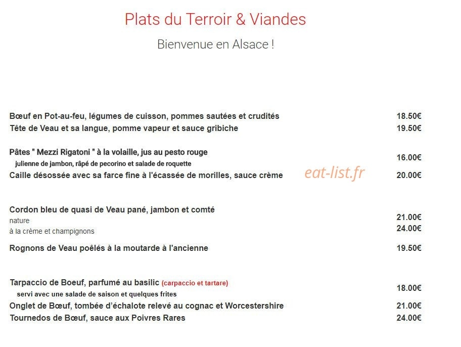 Restaurant A La Forge — carte page 3
