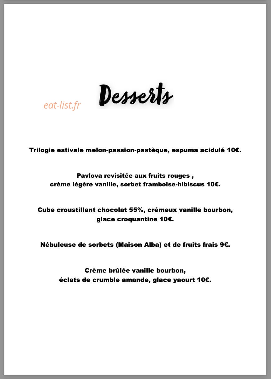 Restaurant au Tigre — carte page 3