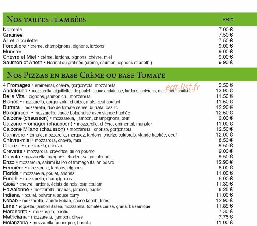 La Piazzetta — carte page 1