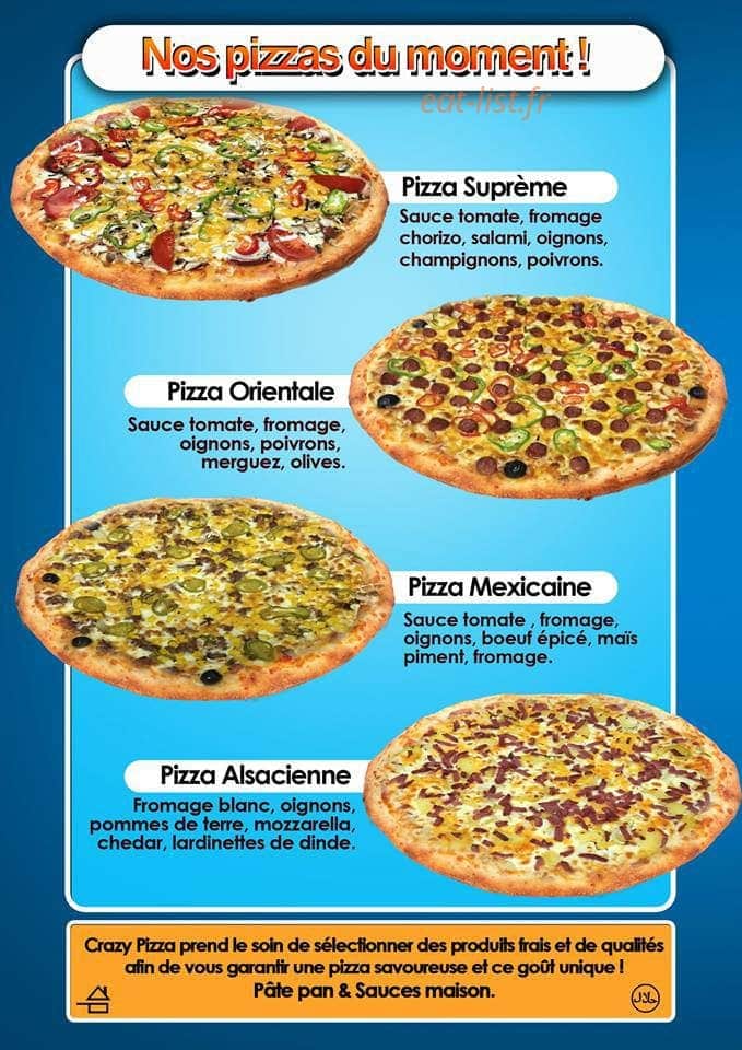 Crazy pizza — carte page 4