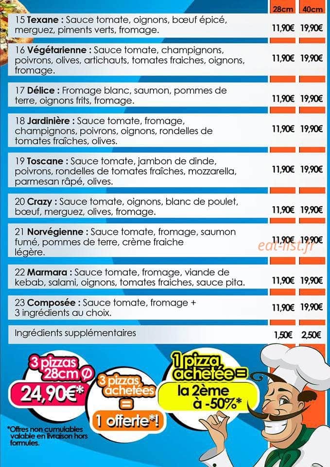 Crazy pizza — carte page 3