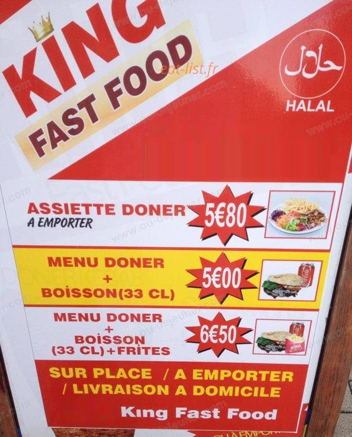 King Fast Food — carte page 3