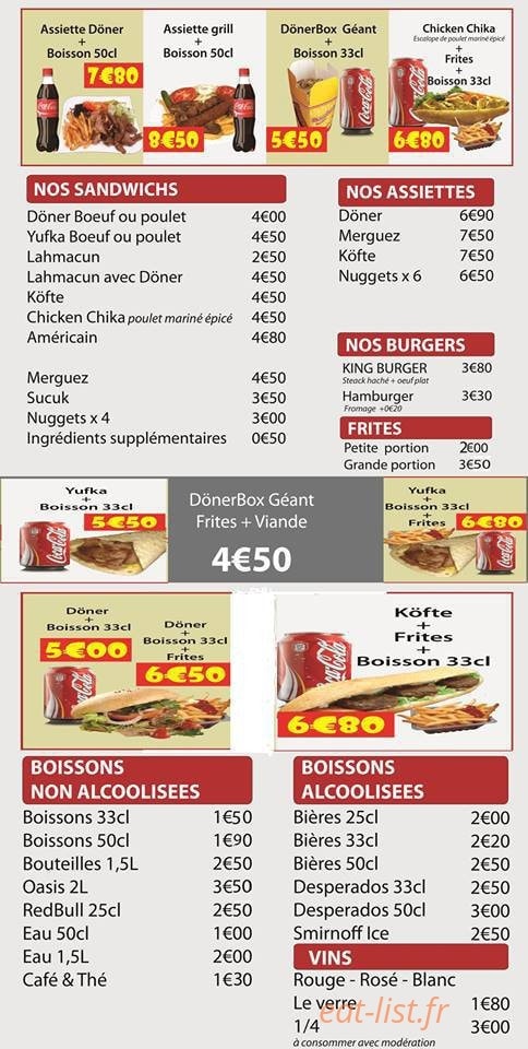 King Fast Food — carte page 4